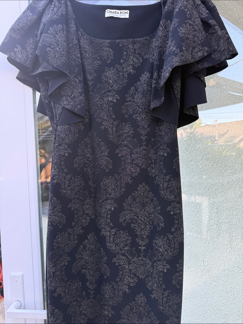 Chiara Boni Black Dress with Gold Glitter